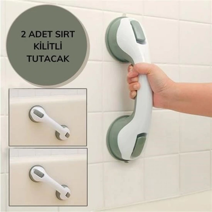 Adshome® Düşme Ve Kayma Önleyici Banyo Tuvalet Vantuzlu Kilitli Tutacak