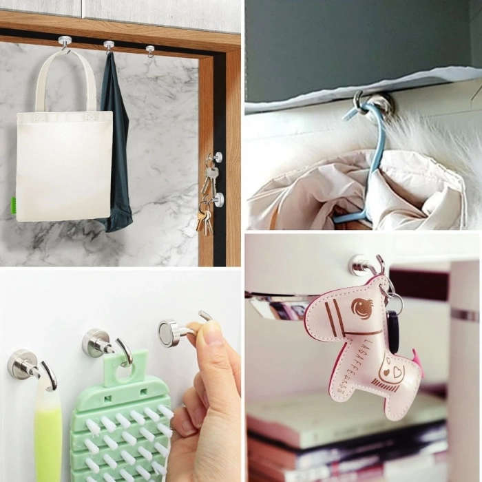 Adshome® Güçlü Manyetik Mutfak,Banyolar İçin Çok Amaçlı 2li Magnet Askı