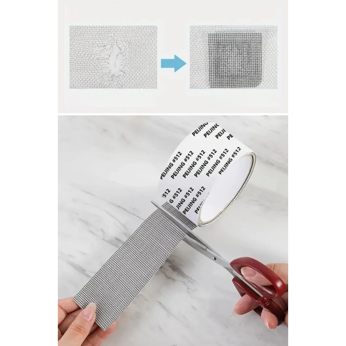 Adshome® Güçlü Yapışkanlı Pencere Tamir Bandı, Böcek Önleyici Yama Bandı 2 mt x 5 cm