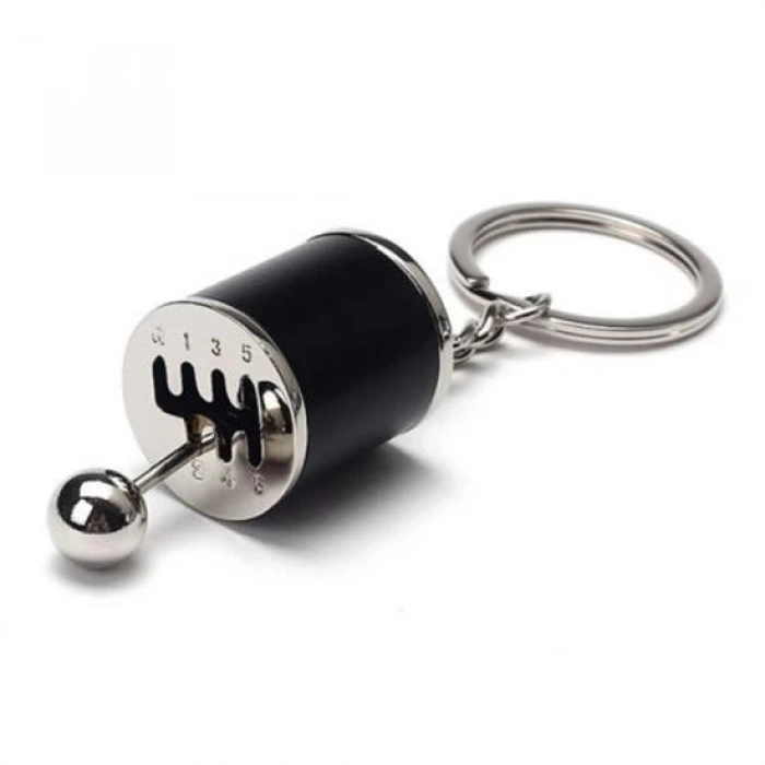 Adshome® Hareketli Araba Vites Anahtarlık Altı Hız Manuel Vites Dişli Shifter Topuzu Metal Anahtarlık