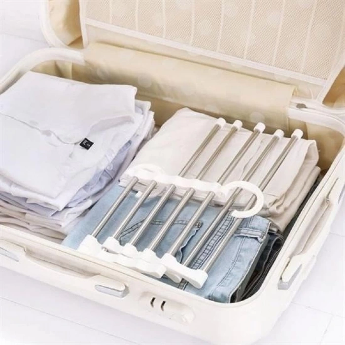 Adshome®  Hareketli Dolap İçi Pantolon Kravat Şal Askı Sistemi Düzenleyici Katmanlı Askılık Organizer