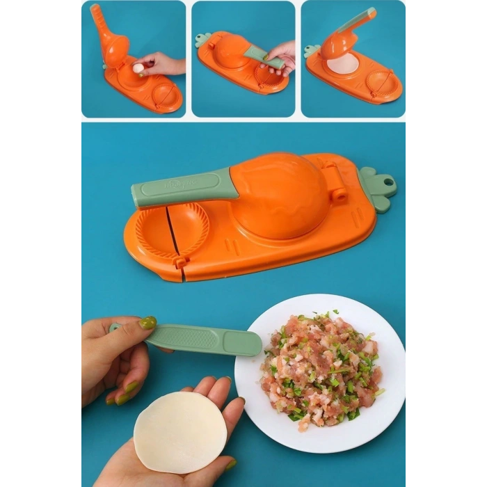 Adshome® Havuç Tasarımlı Şık  Pratik  Börek Mantı Hamuru Presleme  Börek Yapma Kalıbı