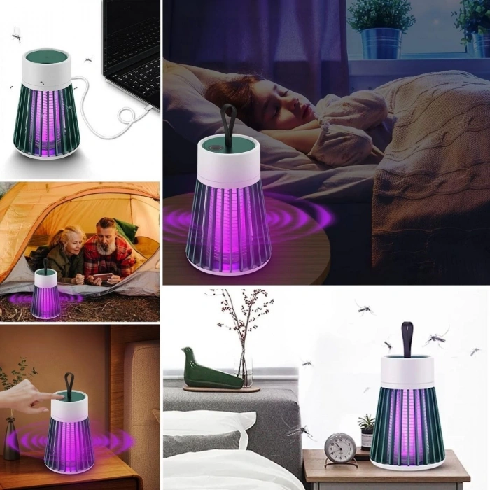 Adshome® İç ve Dış Mekanlar İçin Şarjlı Sinek Öldürücü Sivrisinek Kovucu,UV Işıklı Sineksavar Taşınabilir Gece Lambası
