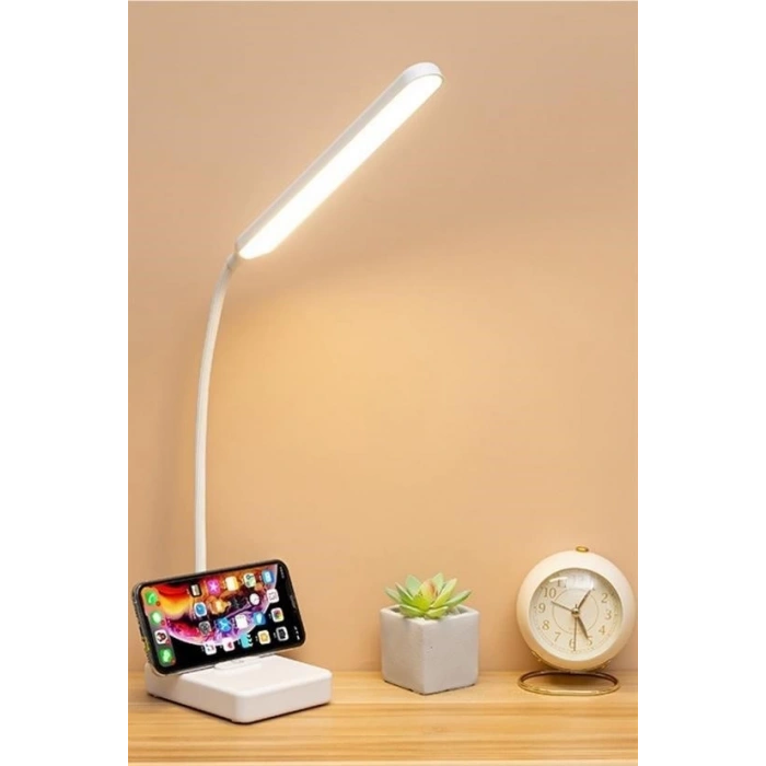Adshome® İnce Uzun USBli Dokunmatik 3 Kademeli 360 Derece Özel Göz Korumalı led Lityum Masa Lambası