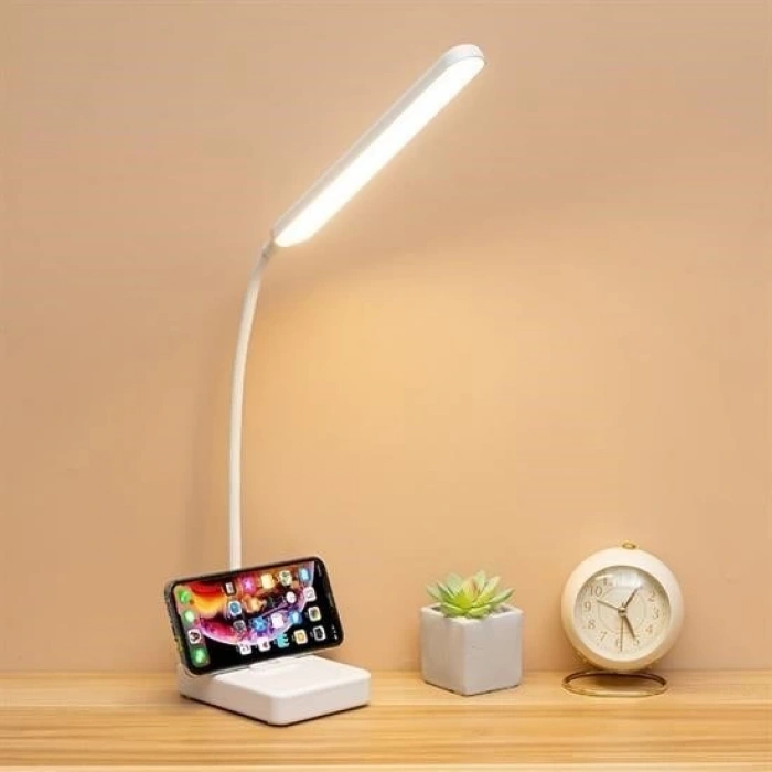 Adshome® İnce Uzun USBli Dokunmatik 3 Kademeli 360 Derece Özel Göz Korumalı led Lityum Masa Lambası