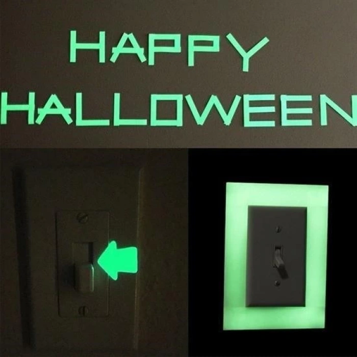 Adshome® Karanlıkta Işık Veren  Yansıyan 4 Metre Fosforlu Yeşil Şerit Bant