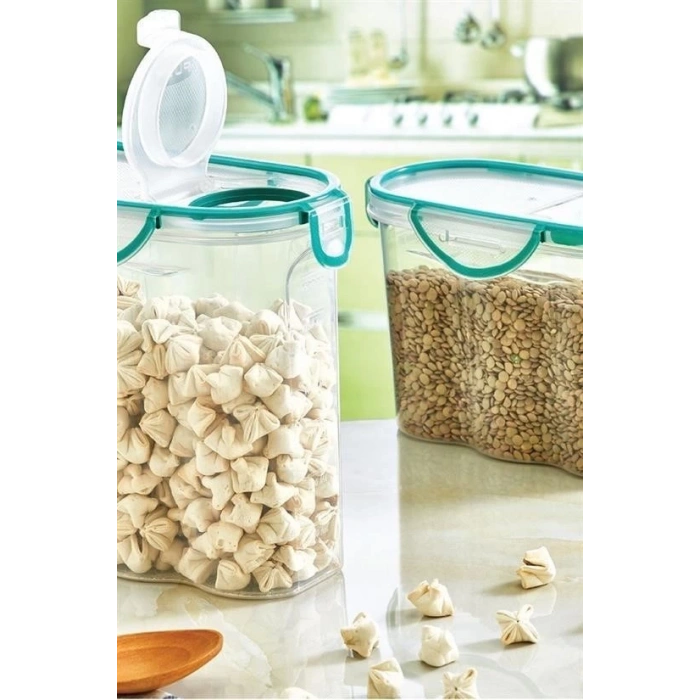 Adshome® Kilitli Kapaklı Contalı Hava,Su Sıvı Geçirmez 1,2 Litre Erzak Saklama Kabı-SA580