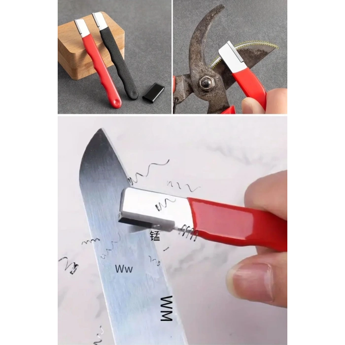 Adshome® Koruyucu Kapaklı Keskin Makas Budama Makası Bıçak Bileme Aparatı Bileyici