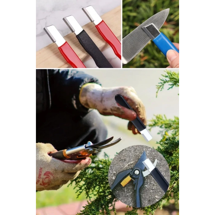 Adshome® Koruyucu Kapaklı Keskin Makas Budama Makası Bıçak Bileme Aparatı Bileyici