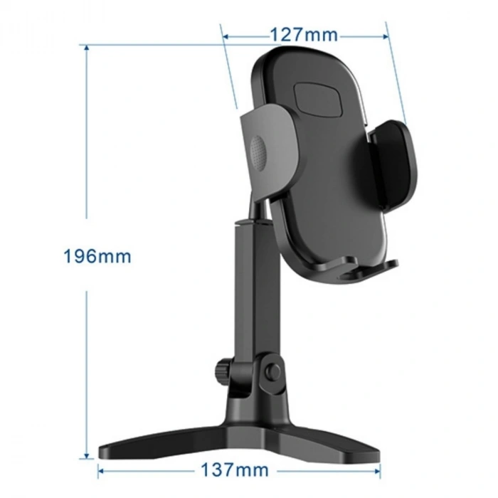 Adshome® Masaüstü Telefon Standı 360 Derece Dönebilen Başlıklı Ayaklı Telefon Tripodu