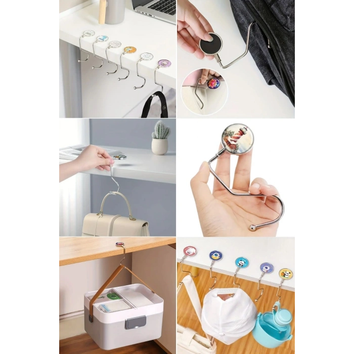 Adshome® Masaya Takılabilen Çanta Askısı Çanta Tipi Pratik Metal Çanta Kanca