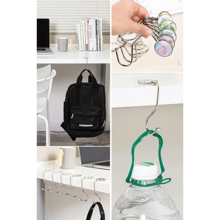 Adshome® Masaya Takılabilen Çanta Askısı Çanta Tipi Pratik Metal Çanta Kanca