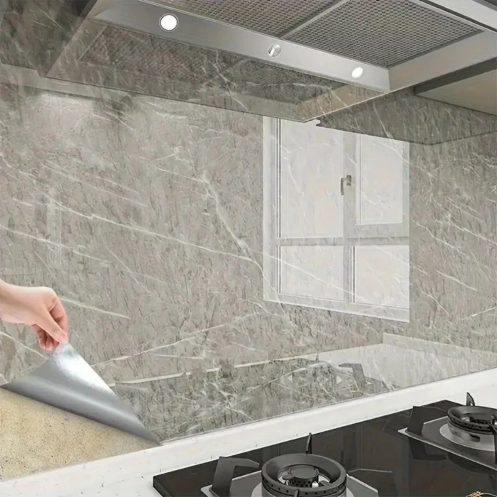 Adshome® Mermer Desenli Sticker Folyo Atina Grisi 60CM*5MT