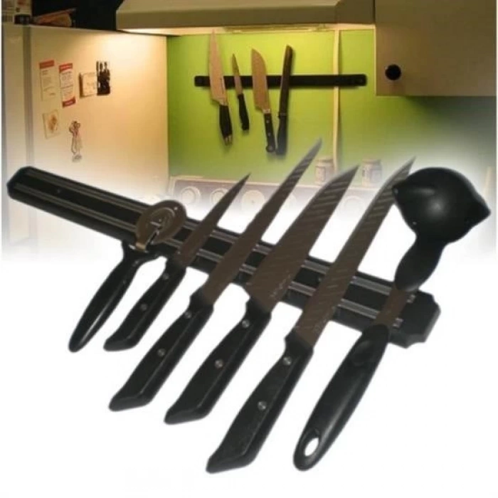 Adshome® Mıknatıslı Paslanmaz Duvar Bıçak Askısı Standı 55 Cm Aparat