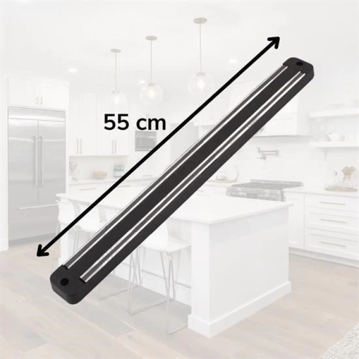 Adshome® Mıknatıslı Paslanmaz Duvar Bıçak Askısı Standı 55 Cm Aparat
