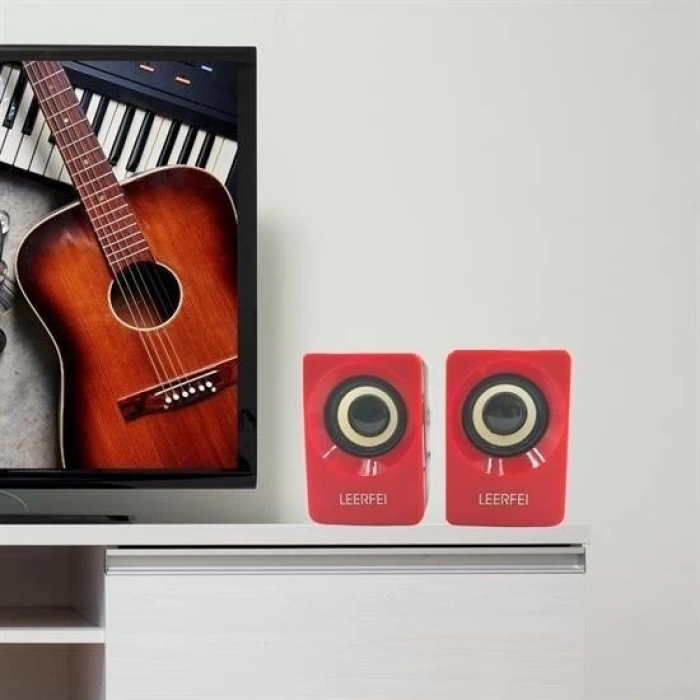 Adshome® N62 1+1 Multimedia USB ve Jacklı Mini Hoparlör Yüksek Stereo Ses Sistemi