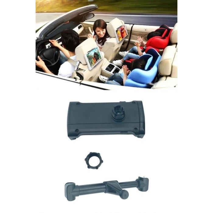 Adshome® Oto Koltuk Arkası Telefon Tablet Tutucu Ayarlanabilir 360 Derece Dönebilen Pratik Stand