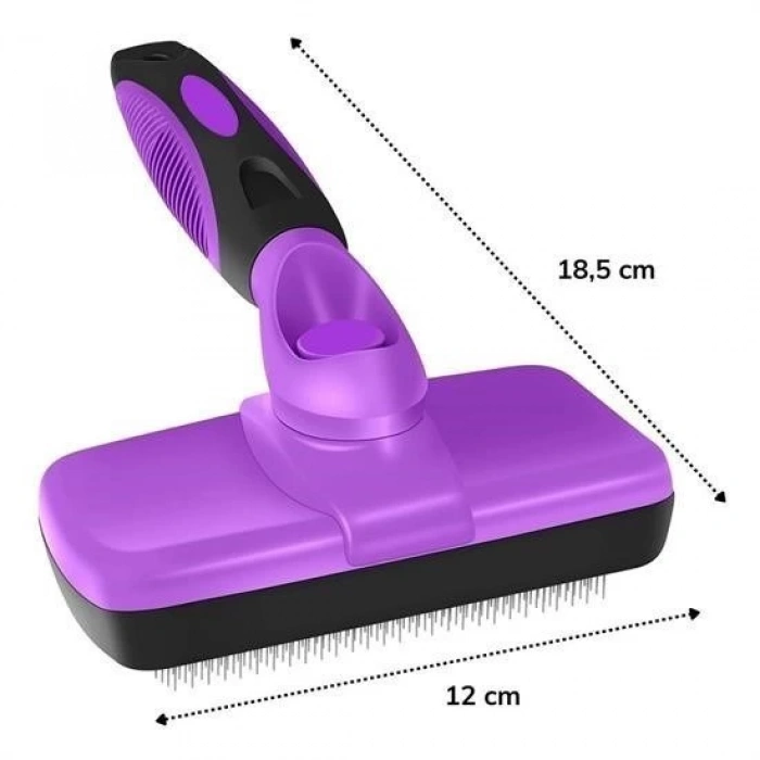 Adshome®  Otomatik Temizlenebilen Tuşlu Pratik Kedi Köpek Tüy Toplama Fırçası