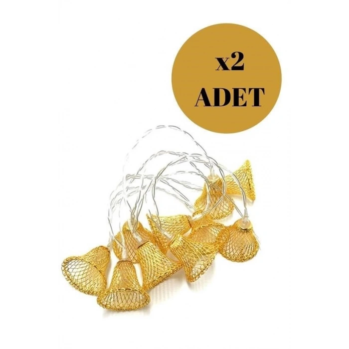 Adshome® Parti ve Özel Gün Dekorasyonu Çan Şeklinde Metal Şerit Led Işık