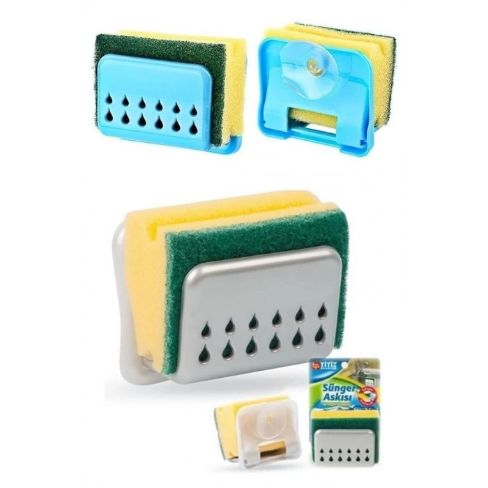 Adshome® Pratik Mutfak Lavabo Vantuzlu Bulaşık Süngeri Askısı Aparatı