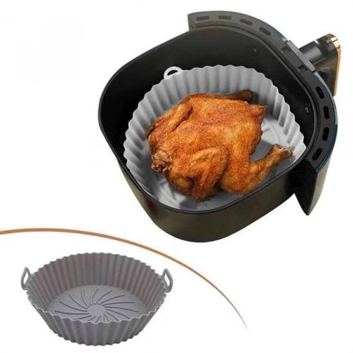 Adshome® Renkli Isıya Dayanıklı Yıkanılabilir Silikon Fırın Ve Airfryer Yuvarlak Pişirme Matı 20 Cm