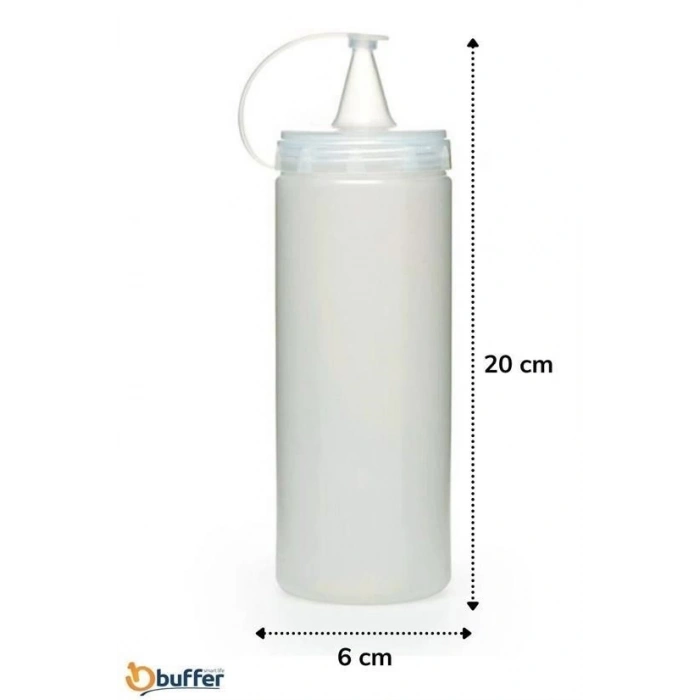 Adshome® Şeffaf Kapaklı Sızdırmaz Yağlık Sosluk Şişesi Plastik Yağdanlık 400 ml AP-9028