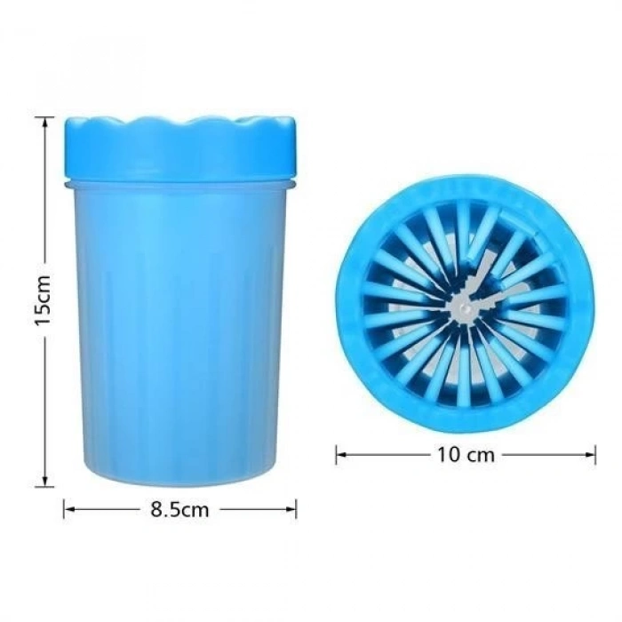 Adshome® Silikon Jel Fırçalı Kedi Köpek Pati Ayak Yıkama Temizleme Kovası (Küçük)