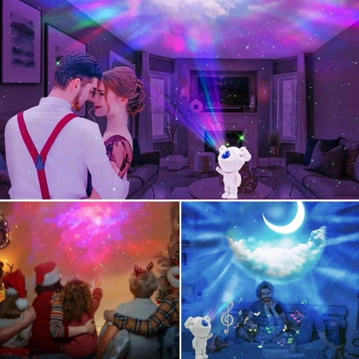 Adshome® Stickerlı ,Kumandalı ASTRONOT Model Gece Lambası