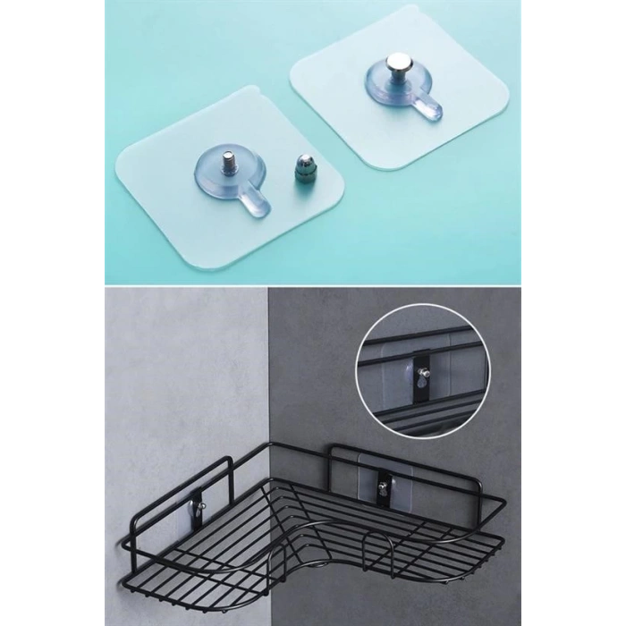 Adshome® Süper Güçlü Çerçeve Askısı Pin Delgisiz Vidalı Tırnak Kanca Yapışkanlı Raf Tutucu Askı 5li