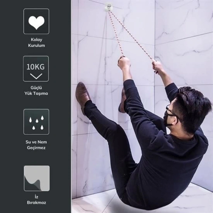 Adshome® Süper Güçlü Yapışkanlı Suya Dayanıklı Şeffaf Askı 5li Set Yeniden Kullanılabilir Kancalar