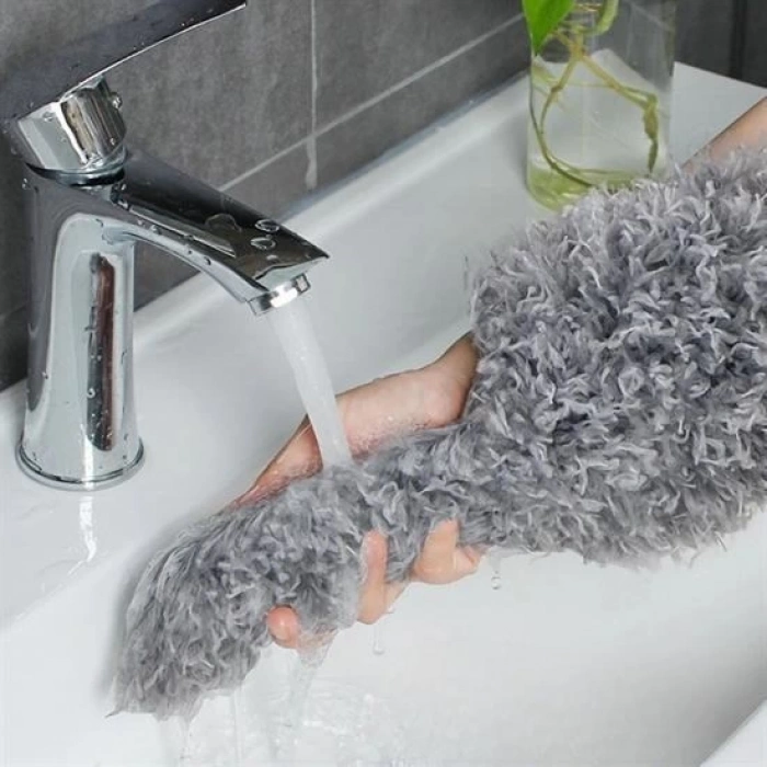 Adshome® Teleskopik 3lü Mop Toz Alma Püskülü Çok Fonksiyonlu Temizlik Seti