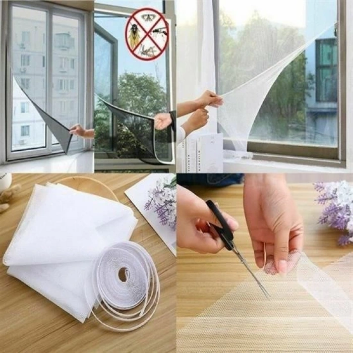 Adshome® Tüm Cam Pencere Kapılara Uyumlu Çift Kanat Pencere Sinekliği