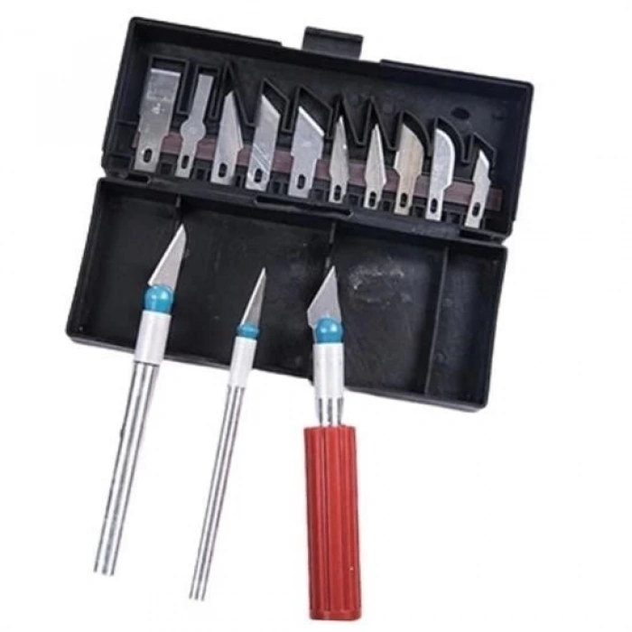 Adshome® Zanaat 16 Parça Hobi Gravür Ahşap Heykel Çömlek Oyma Şekil Verme 13 Maket Bıçak Neşter Seti