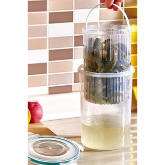 Adshome® Zeytin Turşu Sebze Yıkama Kutusu Klipsli Kapaklı Saklama Kabı