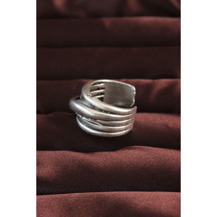 Gümüş Renk Kaburga Model Ayarlamalı Erkek Yüzük