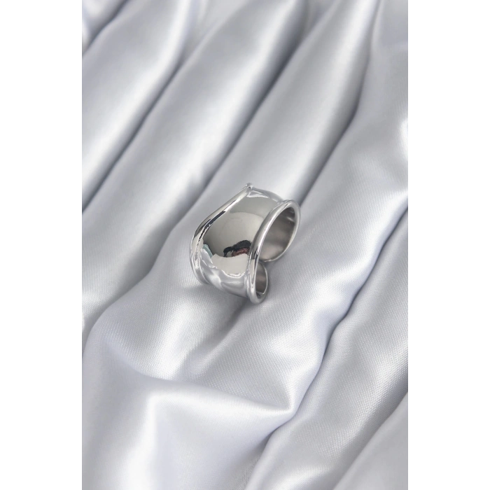 Gümüş Renk Plaka Kadın Yüzük