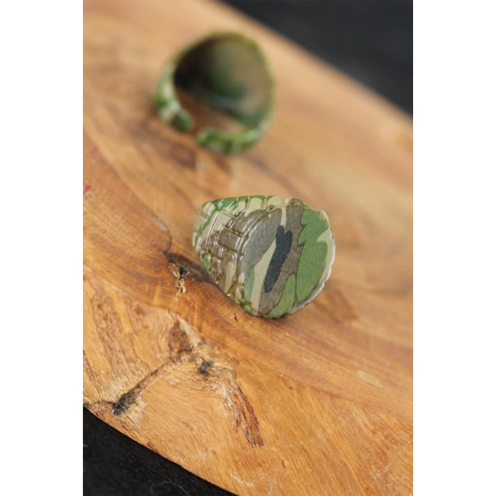 Kamuflaj Desenli Ayarlamalı Erkek Yüzük