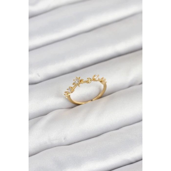 Pirinç Gold Renk Manifest Kadın Yüzük