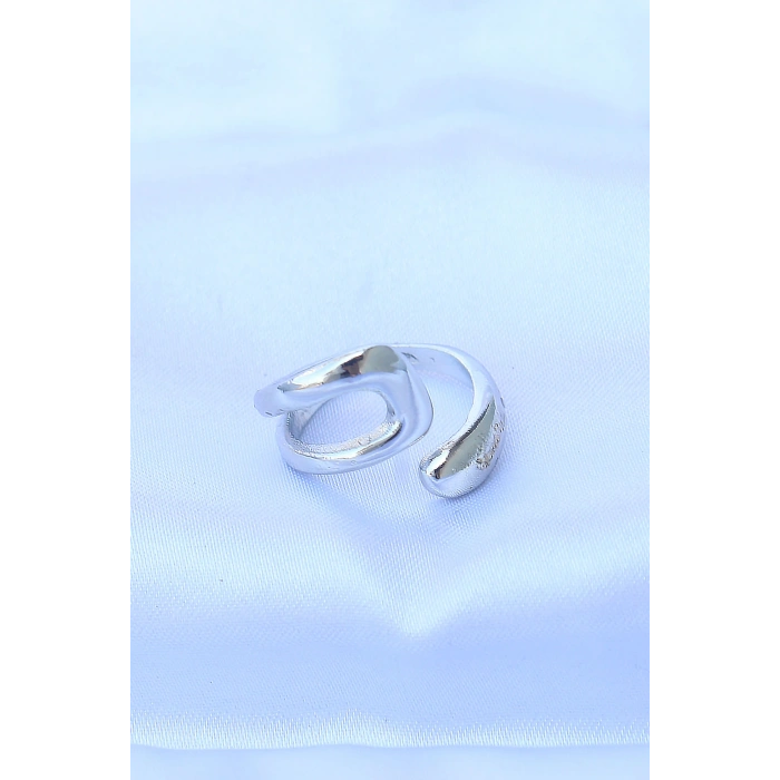 Pirinç Gümüş Renk Ayarlanabilir Yüzük