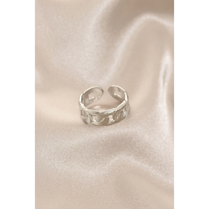 Yeni Sezon Gümüş Renk Zincir Yüzük