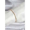 14K Gold Renk Kaplama Zincirli Model CM Kadın Bileklik