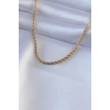 316L Çelik Gold Renk Burgu Model 45 cm Kadın Kolye