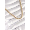 316L Çelik Gold Renk Burgu Zincir Model Kadın Kolye
