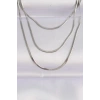 316L Çelik Gümüş Renk İtalyan Zincir Çoklu Kolye