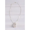 316L Çelik Zincirli Zirkon Taşlı C Harfli Silver Renk Bubble Kolye