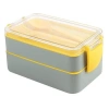 Adshome® 2 Bölmeli Çok Amaçlı 900 ml Kapasiteli Çatal Kaşıklı Dayanıklı Beslenme Kabı Yiyecek Kutusu