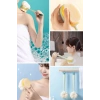 Adshome®  2si 1 Arada Çift Taraflı Uzun Saplı Fırçalı Banyo Vücut Sırt Fırçası Banyo Lifi