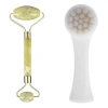 Adshome® 2li Set Çift Taraflı Cilt Temizleme Fırçası ve Yeşim Taşı Çift Taraflı Cilt Masaj Aleti