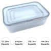 Adshome® 4lü İç İçe Sızdırmaz Contalı Kilitli Kapaklı Plastik Erzak Saklama Kapları LC315