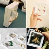 Adshome® 9x9 cm Standlı 3D Takı Ziynet Hatıra Koleksiyon Saklama Kutusu Şeffaf Film Çerçevesi